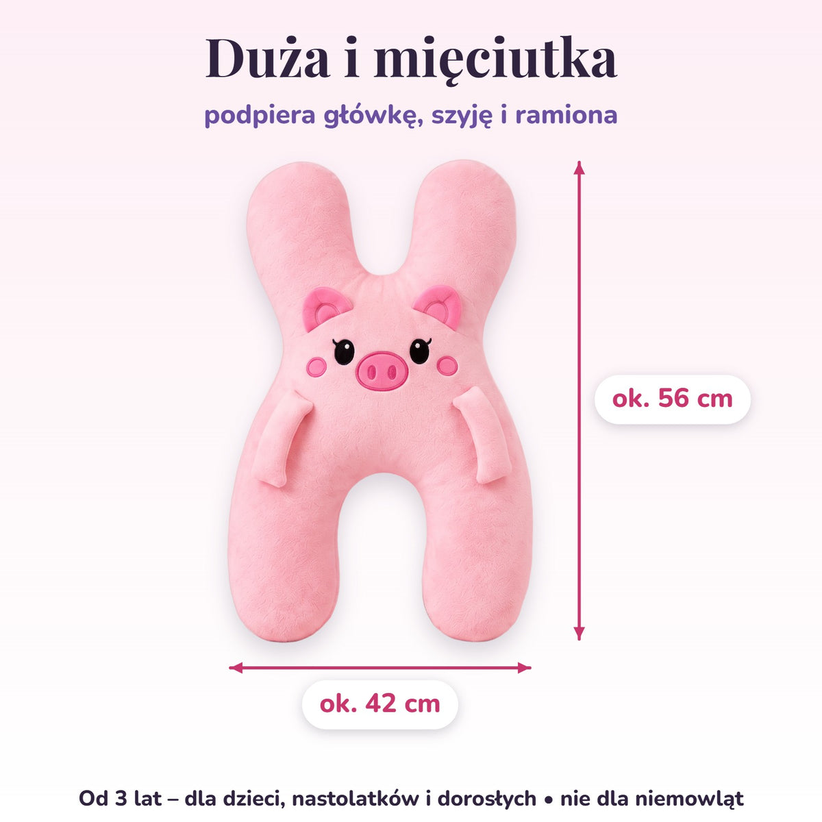 Wymiary: ok. 56 × 42 cm, dla dzieci ok. 3–10 lat